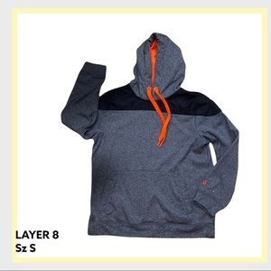 NWOT LAYER 8  Gray with orange accents hoodie Sz S